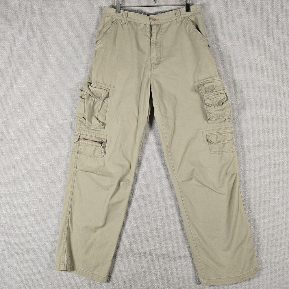 Coliseum Mens Khaki Tan Cotton Cargo Utility Pants 30x32 P749330 Made in Russia